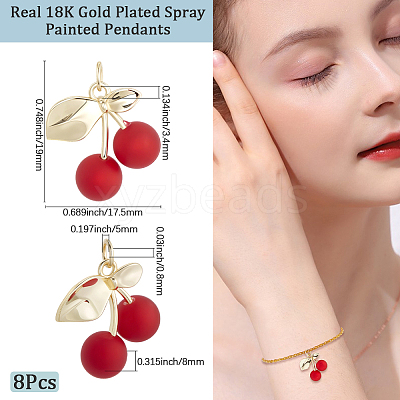 8Pcs Spray Painted Brass Pendants KK-BBC0020-57-1