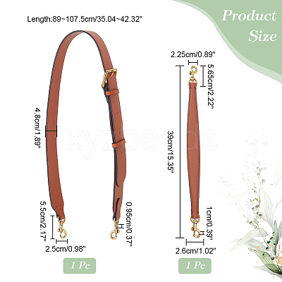 2Pcs 2 Style Cowhide Leather Bag Handles FIND-WR0010-19A-1