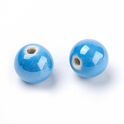 Glazed Porcelain Beads PORC-D001-14mm-M-1
