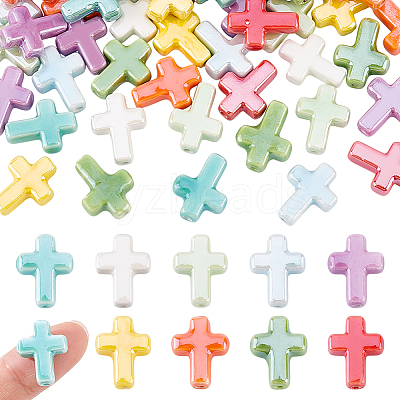 45Pcs 9 Colors Handmade Porcelain Beads PORC-HY0001-14-1