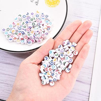 White Opaque Acrylic Beads MACR-YW0001-19C-1