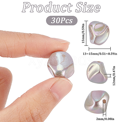 30Pcs Spray Painted ABS Plastic Beads KY-SC0002-10A-1