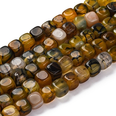 Natural Dragon Veins Agate Beads Strands G-G177-E04-01-1