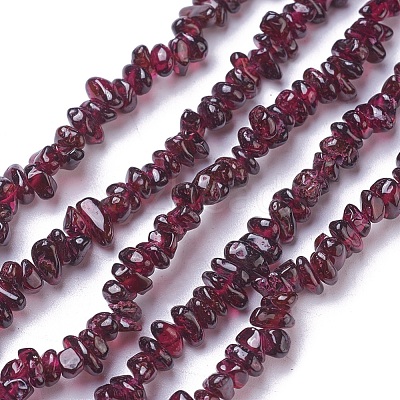 Natural Garnet Chip Beads Strands G-L491-06-1