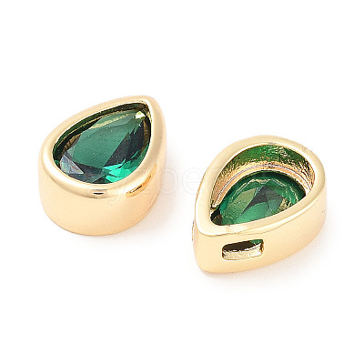 Brass Cubic Zirconia Beads KK-C051-60G-03-1
