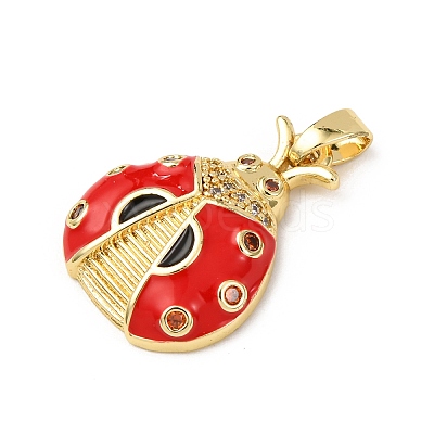 Brass Micro Pave Cubic Zirconia & Enamel Pendants KK-F917-04B-01-1