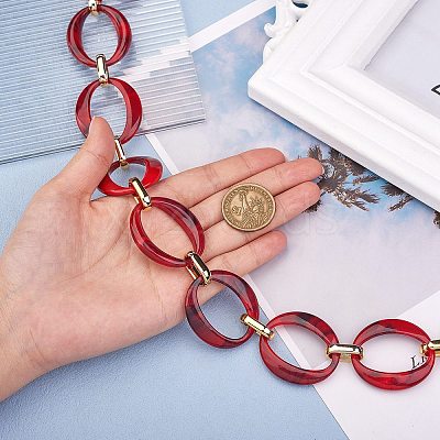 Handmade Imitation Gemstone Style Link Chains AJEW-J034-01C-1