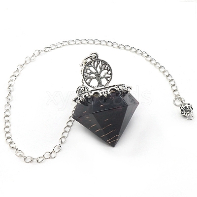 Natural Garnet Chip & Resin Dowsing Pendulum Big Pendants PW-WG72597-05-1