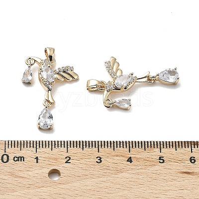 Brass with K9 Glass Pendants KK-Z031-11KCG-1