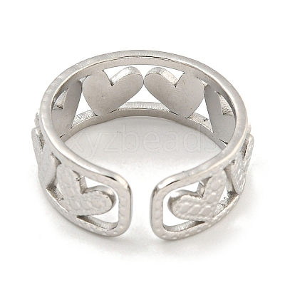 Tarnish Resistant 304 Stainless Steel Cuff Finger Ring Settings STAS-P365-30P-1