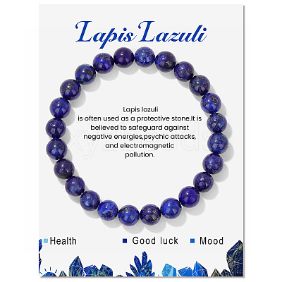 Synthetic Lapis Lazuli Beaded Stretch Bracelets LS-PW-WG7FE75-10-1-1