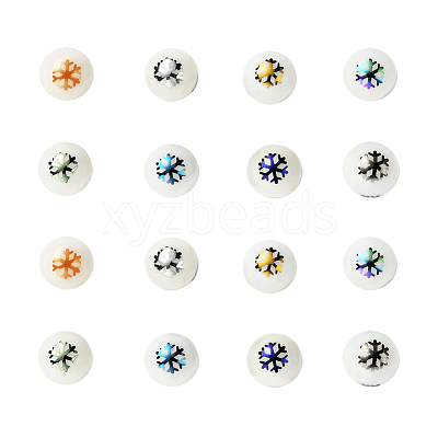80Pcs 8 Colors Christmas Opaque Glass Beads EGLA-YW0001-02-1