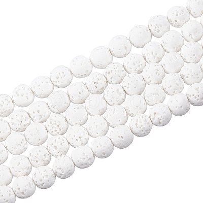 Synthetic Lava Rock Beads Strands G-S247-6mm-08-1-1