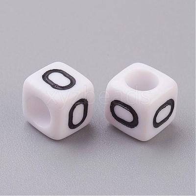 Acrylic Horizontal Hole Letter Beads PL37C9308-O-1