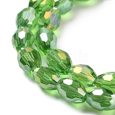 Transparent Electroplate Glass Beads Strands EGLA-A037-T6x8mm-B11-1
