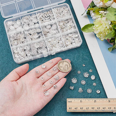 12 Styles Alloy & Iron & Brass Bead Caps FIND-PH0027-10-1