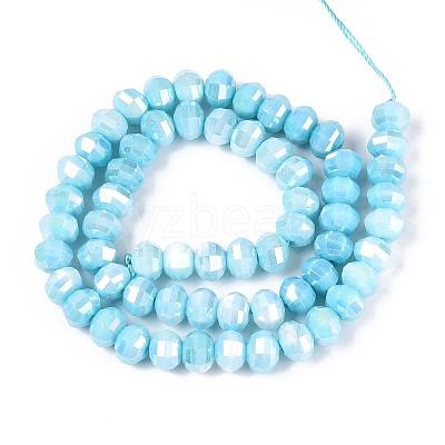 Anti-Tarnish Electroplate Glass Beads Strands GLAA-T025-8mm-19H-1