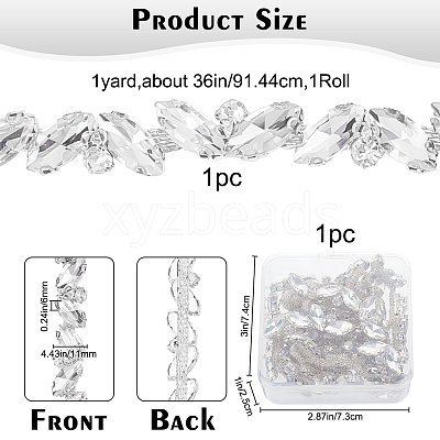 1 Yard Iron Glass Cup Chains CH-GF0001-02B-1