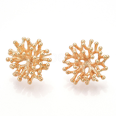 Brass Stud Earring Findings X-KK-T038-494G-1