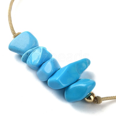 Synthetic Turquoise Chips Braided Bead Bracelets BJEW-JB09851-12-1