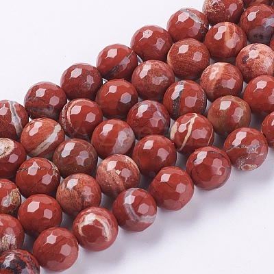 Natural Red Jasper Beads Strands G-G542-6mm-15-1