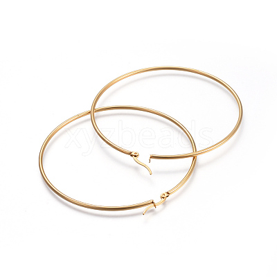 201 Stainless Steel Big Hoop Earrings LS-EJEW-A052-20D-G-1