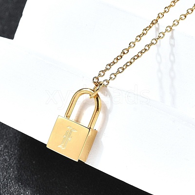 304 Stainless Steel Rolo Chain Pendant Necklaces NJEW-S444-01G-06-1