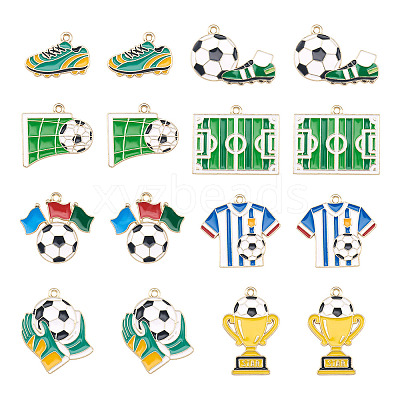 32Pcs 8 Styles Alloy Enamel Pendants ENAM-TA0003-82-1
