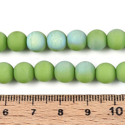 Frosted Opaque Glass Beads Strands GLAA-T032-P8mm-MBB06-1