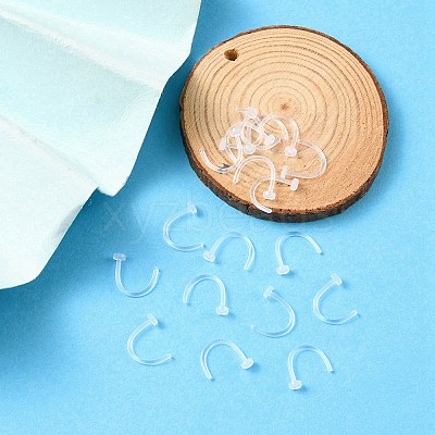 Acrylic L-Shaped Nose Ring AJEW-YW0001-06J-1