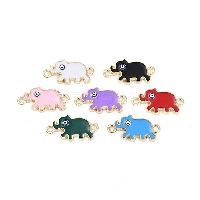 Alloy Enamel Elephant Connector Charms FIND-K020-22G-1