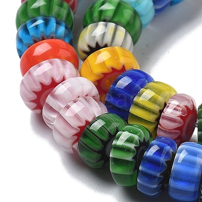 Handmade Millefiori Lampwork Beads Strands X-LAMP-F035-05-1