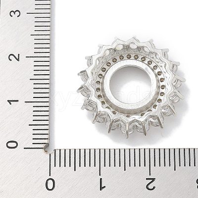 Rack Plating Brass Micro Pave Clear Cubic Zirconia Cabochon Connector Setttings KK-L224-027P-02-1
