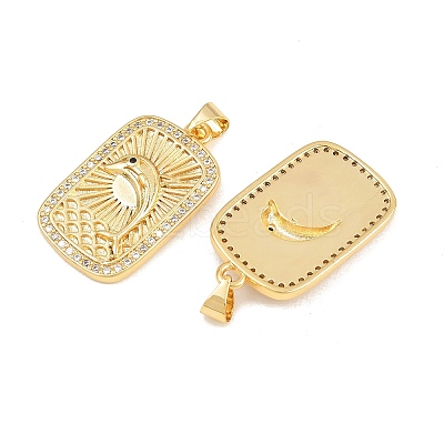 Brass Micro Pave Black Cubic Zirconia Pendants CU-CBAFB88-09G-1