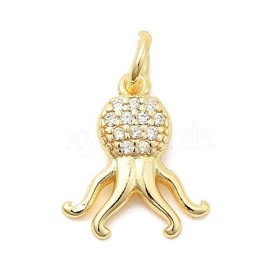 Brass Micro Pave Cubic Zirconia Charms KK-C139-29A-G-1