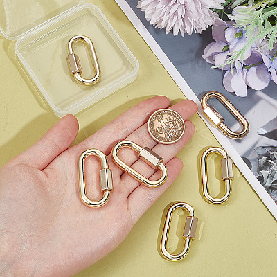 6Pcs Alloy Screw Carabiner Lock Charms FIND-UN0003-31LG-1