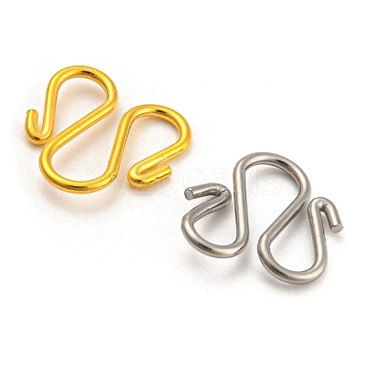 60Pcs 2 Colors 304 Stainless Steel Hook Clasps STAS-UN0050-71-1