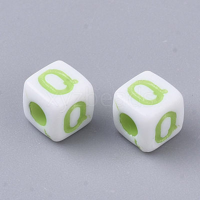 White Opaque Acrylic Beads MACR-R869-01Q-1