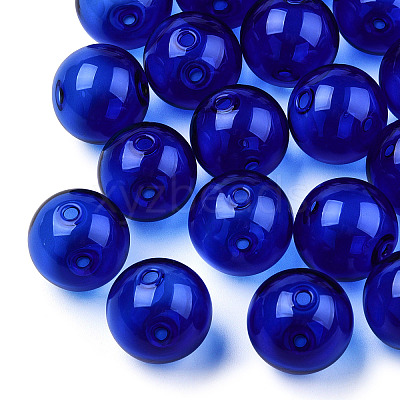 Transparent Blow High Borosilicate Glass Globe Beads GLAA-T003-09F-1