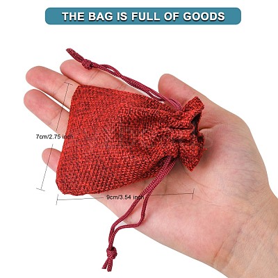Burlap Packing Pouches Drawstring Bags ABAG-Q050-7x9-06-1