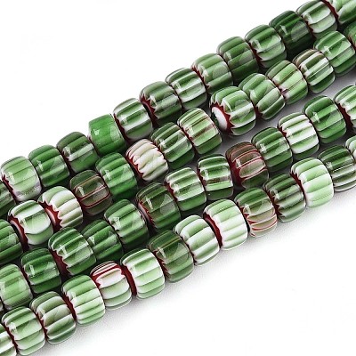 Handmade Millefiori Glass Beads Strands LAMP-T021-27A-05-1