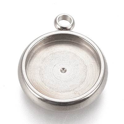 Tarnish Resistant 304 Stainless Steel Pendant Cabochon Settings STAS-K202-03D-P-1