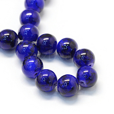 Baking Paint Glass Round Bead Strands X-DGLA-Q019-8mm-71-1