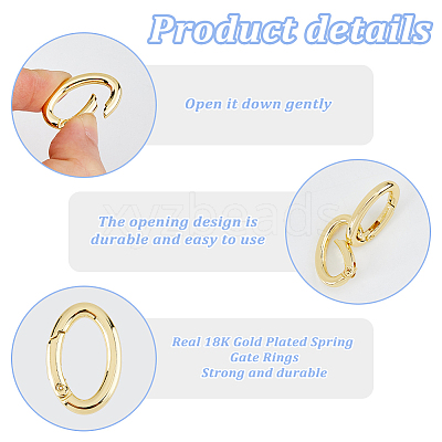 8Pcs Rack Plating Brass Springs Gate Rings KK-DC0004-77-1