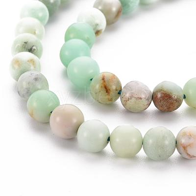Natural Chrysoprase Beads Strands G-S333-6mm-037-1
