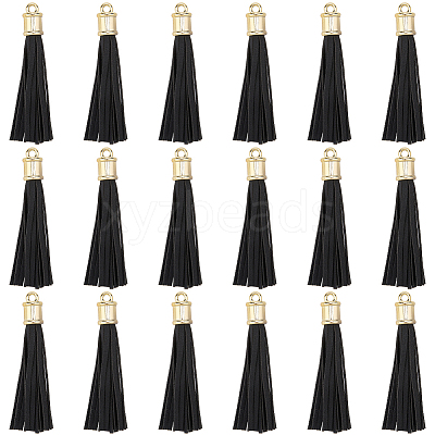 18Pcs PU Imitation Leather Tassel Pendants FIND-CL0001-71A-1