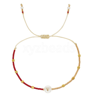 Glass Seed Beads Braided Bead Bracelets TY7987-22-1