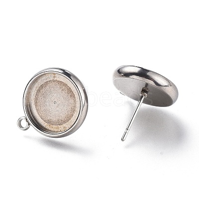 Non-Tarnish 304 Stainless Steel Stud Earring Settings STAS-I161-01E-P-1