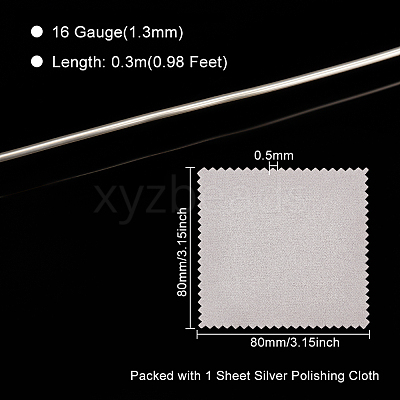 1Pc 999 Fine Silver Wire STER-BC0001-71B-1