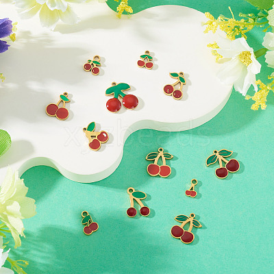 12Pcs 12 Styles 304 Stainless Steel Enamel Charms STAS-TA0003-33-1